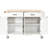 Kitchen Island Cart - White, Solid Wood Workspace For Cooking, 4 Door Cabinet, 2 Drawers, Spice & Towel Rack, Locking Wheel Feature Desk, Setup-1235270184