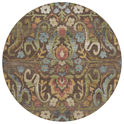 Tapis floral intérieur / extérieur lavable à la machine Husby ACN2193