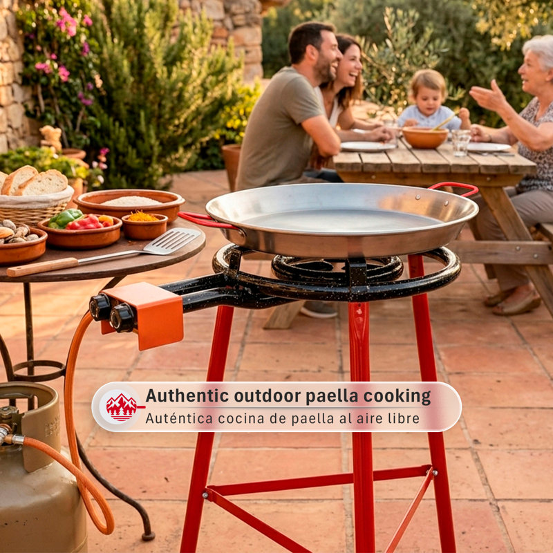 Brûleur à gaz d'extérieur au propane de 20 po Magefesa, acier émaillé renforcé résistant, convient aux poêles à paella jusqu'à 28 po, trépied non inclus