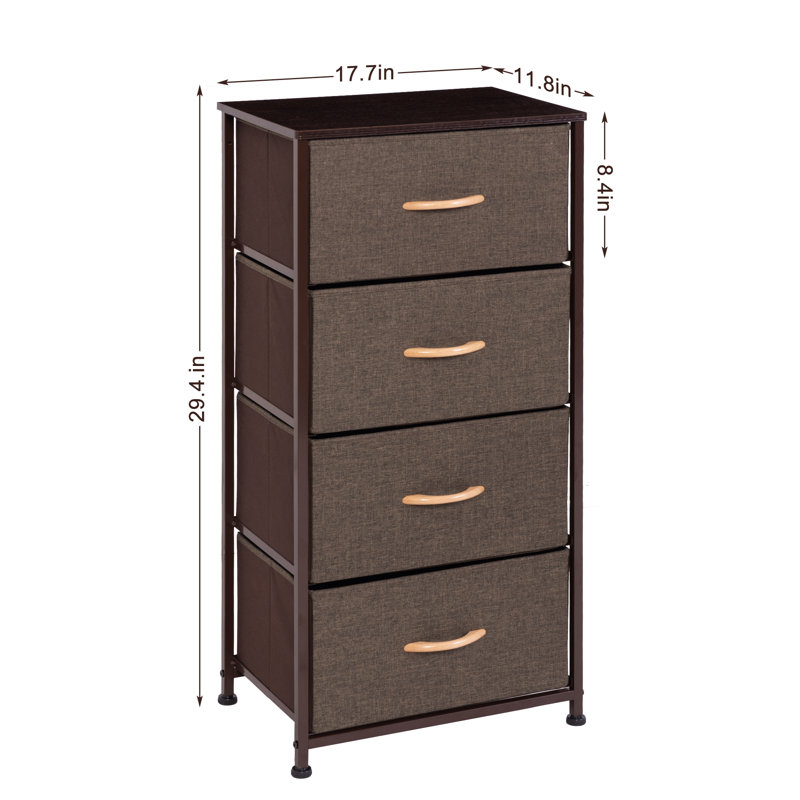 Commode de rangement 4 tiroirs Obregon, Brun