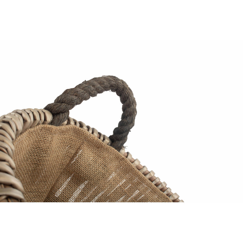 Rylie Lined Log Carrier Basket, 38cm H x 42cm W x 42cm D