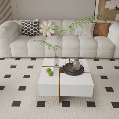 Bunita Extendable Cross Legs Coffee Table with Storage