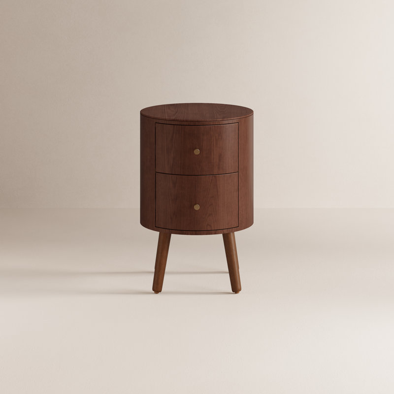 Table de chevet 2 tiroirs Annice, Brun