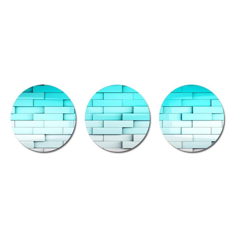 Ensemble de 3 décorations murales cubes de mosaïque