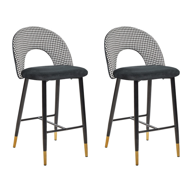 Falton Upholstered Counter Stool with Metal Frame