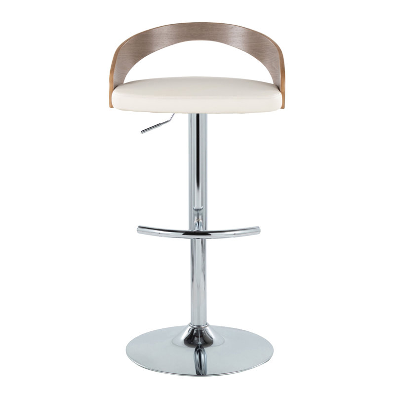 Tabouret de bar réglable avec pivot, Argenté / Gris