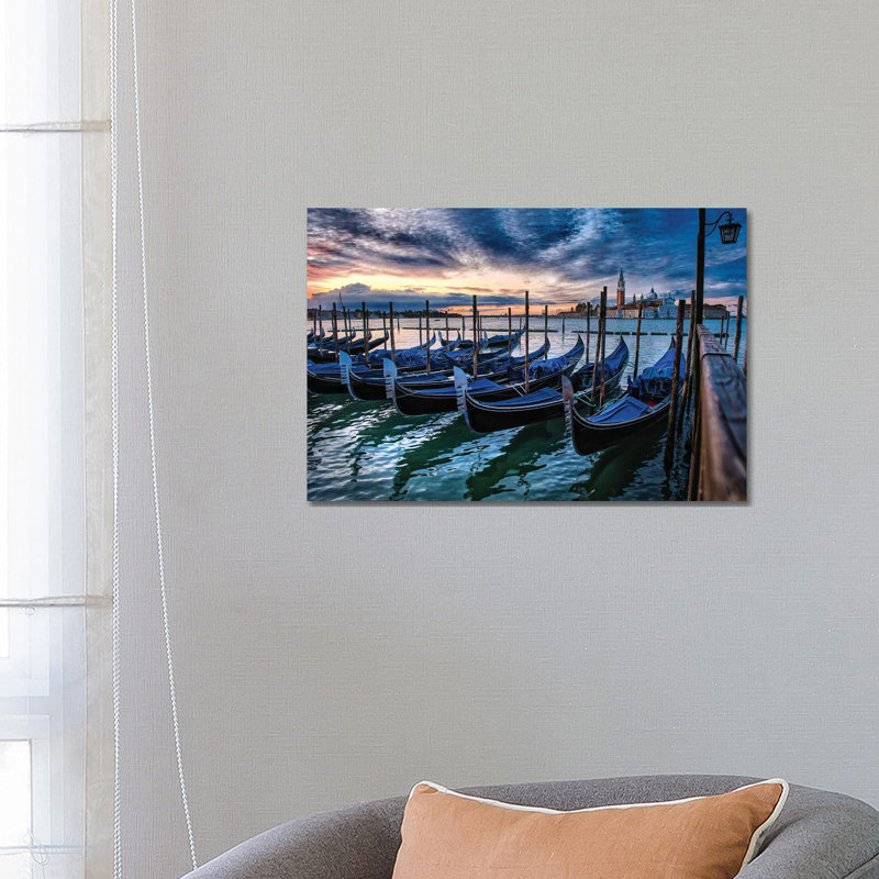 Gondolas of Venice 1 Piece Wrapped Canvas Wall Art, 66.04 cm H x 45.72 cm W x 1.91 cm D