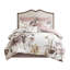 Édredon très grand Blush - coton 8 pièces avec imprimé floral à grande échelle et coussins décoratifs avec bourre de couleur romantique-130164847-130164848