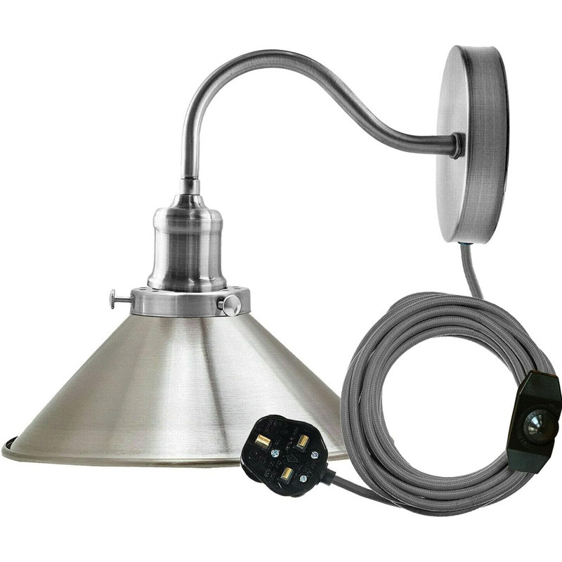 Armed Sconce, Satin Nickel