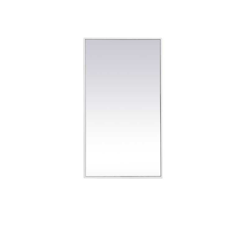 Sabine Metal Rectangle Wall Mirror, 36" x 20", White
