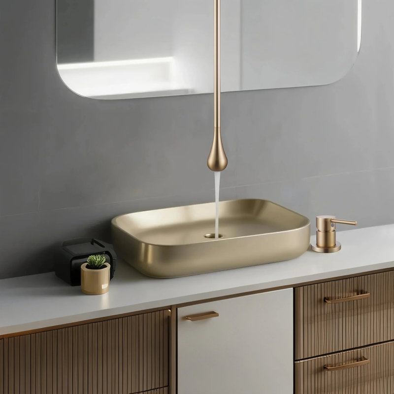 Ceiling Mounted Single-handle Bathroom Faucet, Brushed Gold