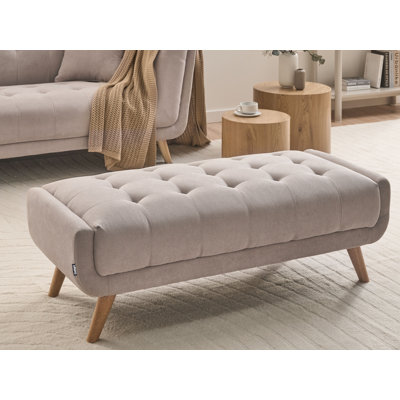 Temira 134 cm W Fabric Rectangle Ottoman