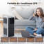 Climatiseur portatif complet et télécommande inclus avec installation facile, refroidit 350 pieds carrés Pieds carrés, minuterie 24 heures, mode veille et fonctionnement silencieux, 8 000 BTU (noir)