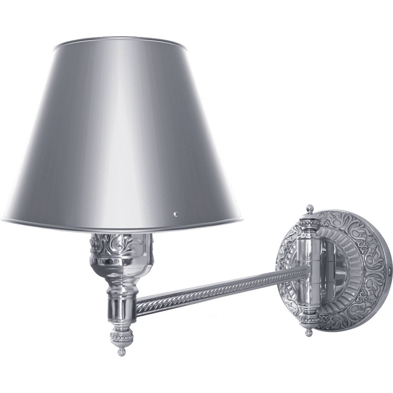 Frisby Solid Brass Swing Arm Sconce, Bright Chrome