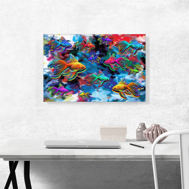 " Goldfish Freshwater Aquarium Fishes Rectangle ", 18" H x 26" W x 1.5" D