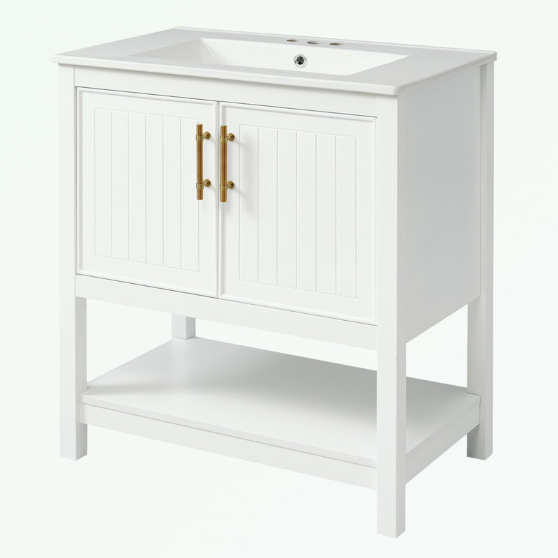 Rangement pour salle de bain Hinami, Blanc