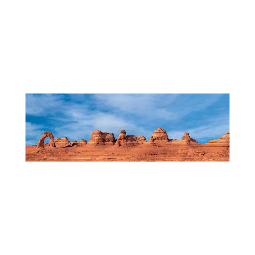 Delicate Arch Full Panorama von Jonathan Ross Photography - No Frame Panoramic Gallery-Wrapped Canvas Giclée on Canvas