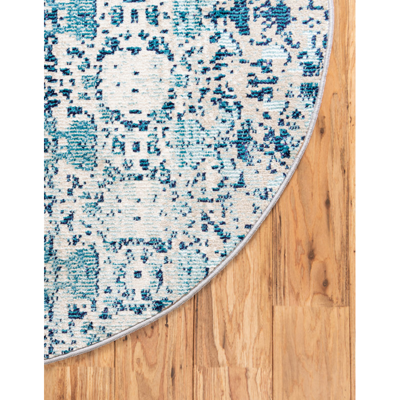 Abstract Indoor Rug, Round 4'1"
