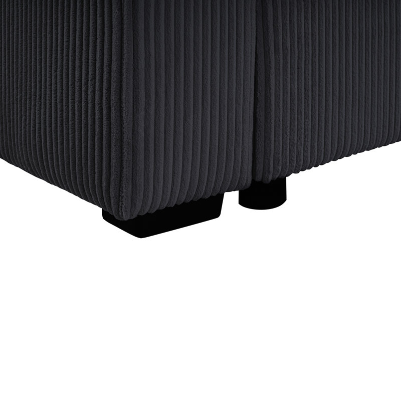 Canapé modulaire surdimensionné en U pour salon, Noir