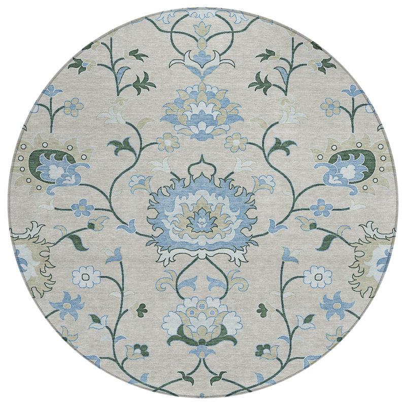 Machine Washable Indoor/Outdoor Chantille ACN2291 Global Rug, Round 8'