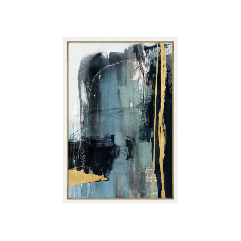 Into The Rain Painting by Mari Urasawa, Gilded Gold , 70" H x 47" W x 1.5" D