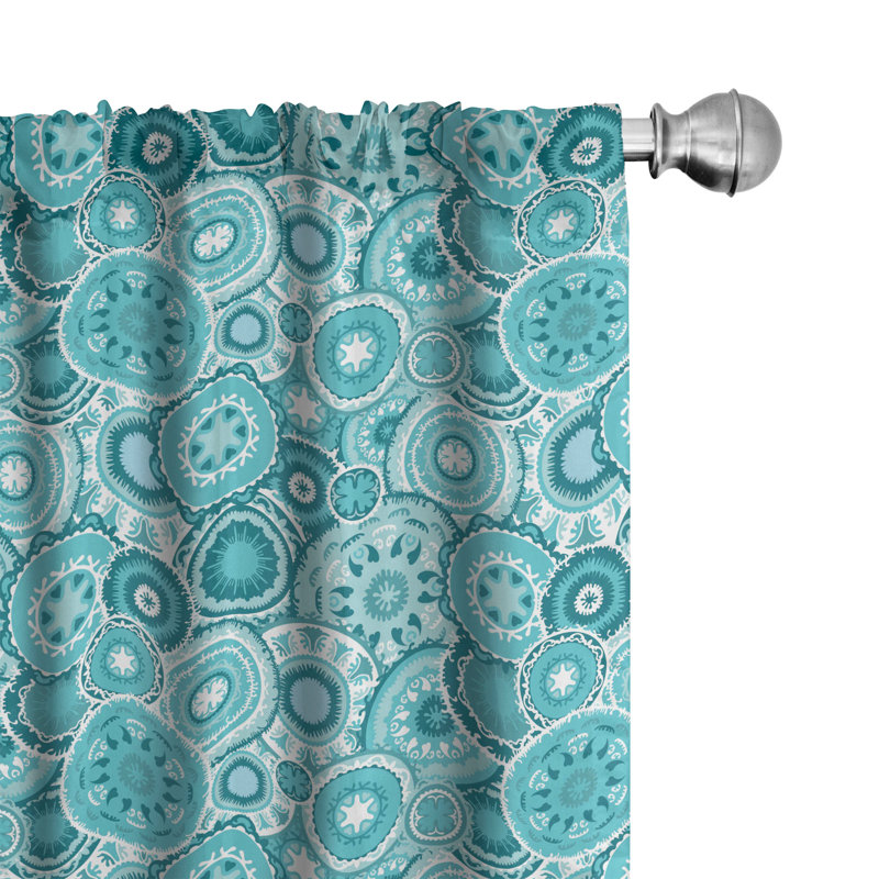 Geometric Semi-Sheer Rod Pocket Curtain Panel, 28" x 63"