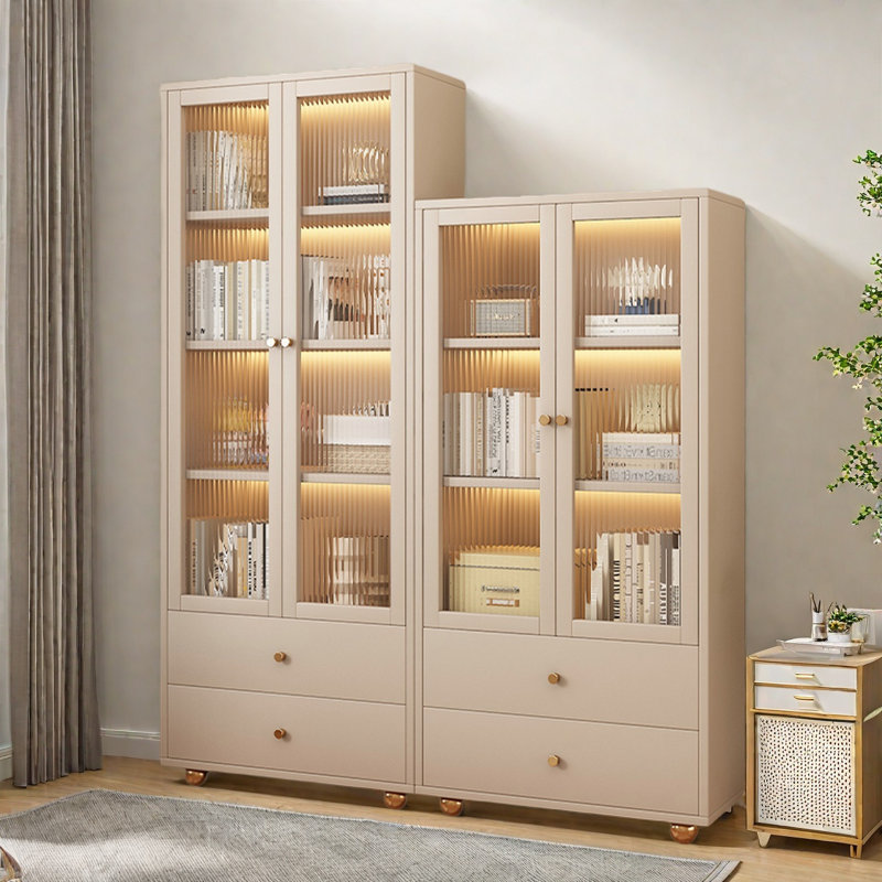 Armoire de rangement moderne Modern Leisure, Beige, (3 tablettes) H 78,7 po x l 47,2 po x P 13,7 po