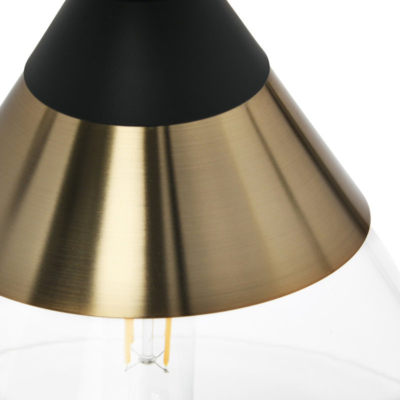 Plafonnier encastré en verre Cvetank, Noir mat / bronze brossé