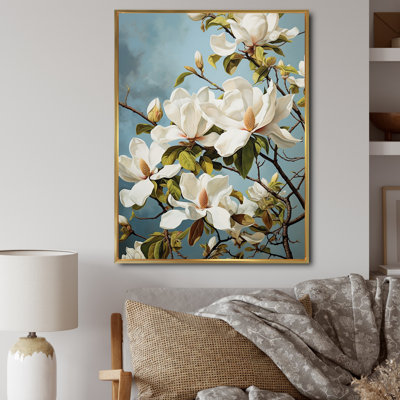 White Yellow Magnolias Magnolia Harmony - Magnolias Wall Art