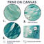 «Green Turquoise Boho Feather Wave», impression d'art mural plumes-334662656-334662662