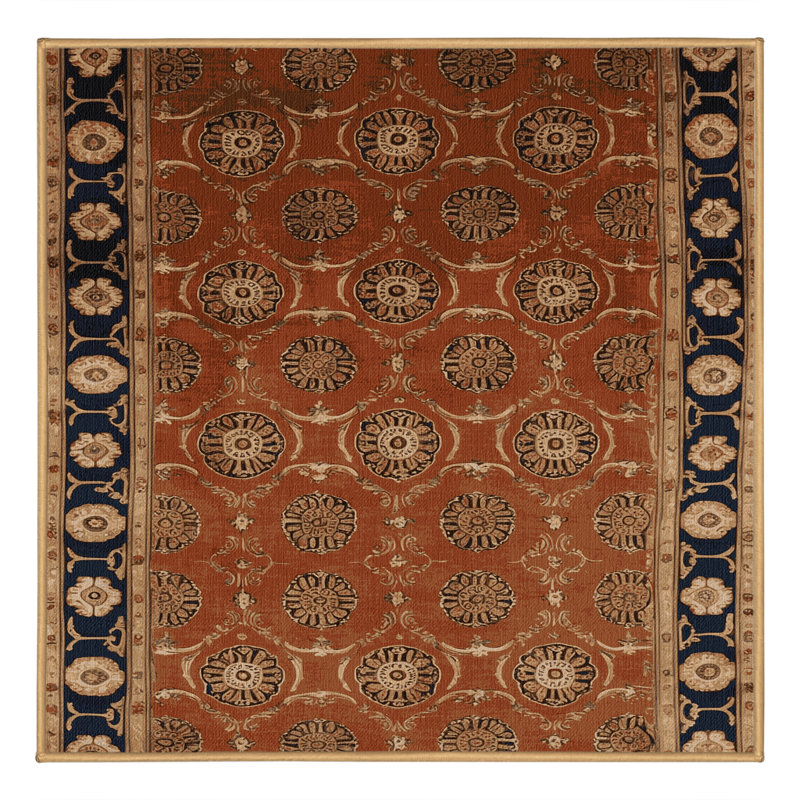 Tapis brun français lavable à la machine, Carré 5 pi