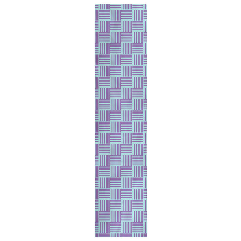 Fractured Stripes Table Runner, 16" x 72", Liht Teal/Purple
