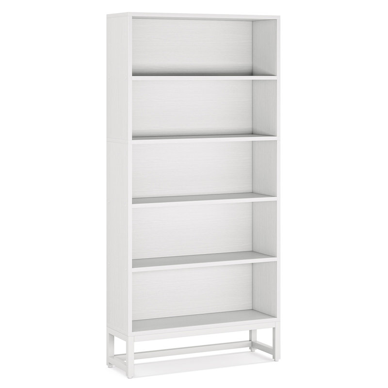 70.87" 5-Tier White Heavy Duty Bookshelf Library Organizer For Living Room, Office, Bedroom