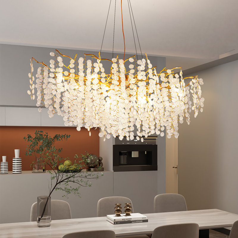 14 - Light Dimmable Tree Branch Crystal Chandeliers