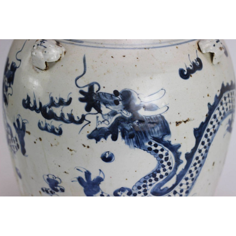Handcrafted Porcelain China Ginger Jar, 18.5" H x 11" W x 11" D