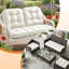 Ensemble de 3 coussins de chaise d'extérieur, ensemble de 3 coussins de chaise en mousse et polyester, gris, antidérapant, imperméable et capitonné