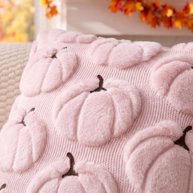 Housses de coussin automnales citrouille, 30 x 50 cm, ensemble de 2, rose, Rose, Rectangle 12" H x 20" W