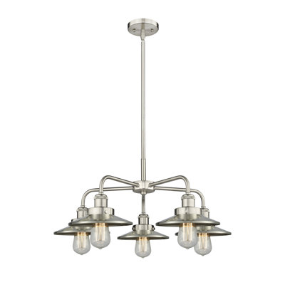 Lustre conique à 5 lumières en verre Amalle