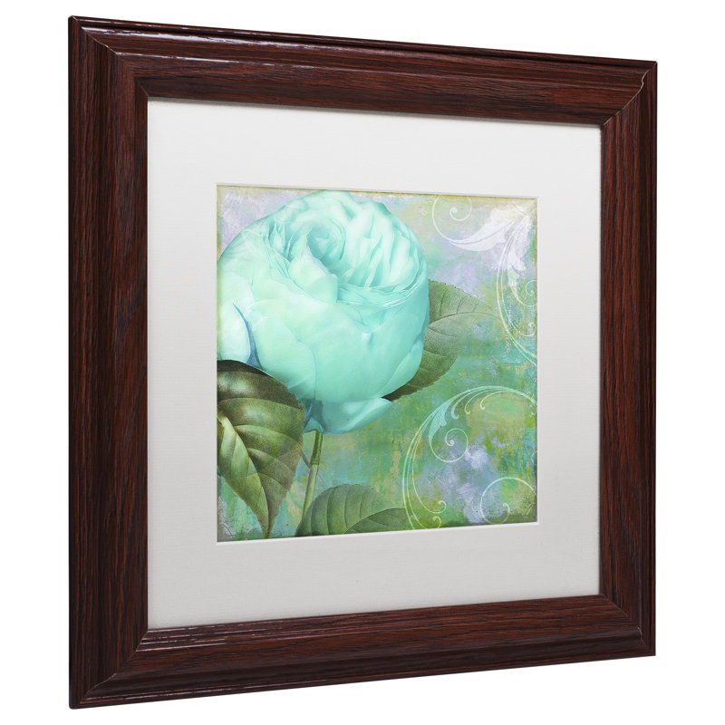 Jadaya «Aqua Rose I», impression encadrée, H 11 po x l 14 po x P 0,5 po, Blanc