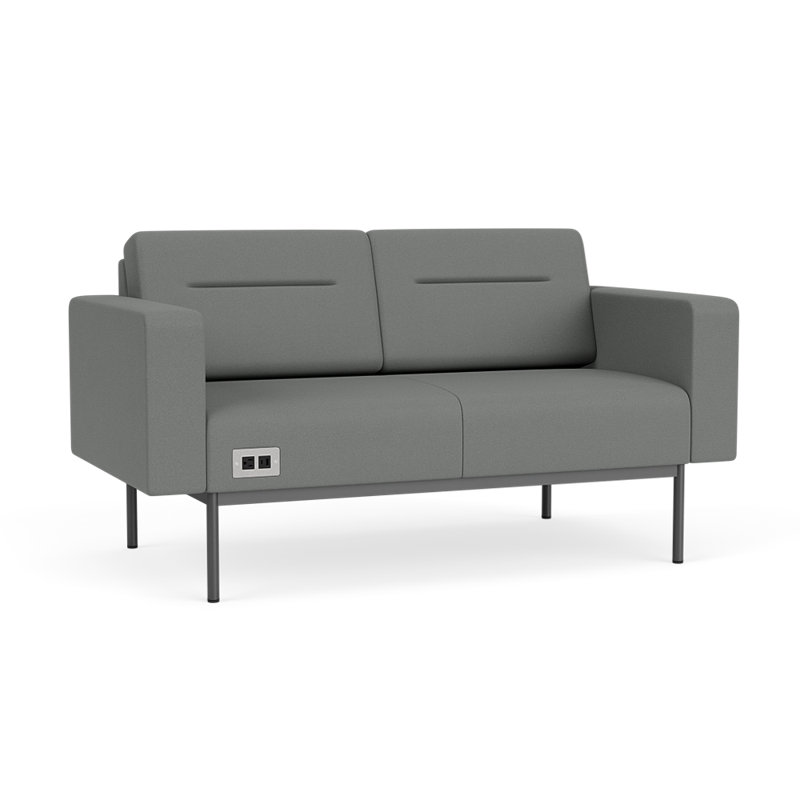 Darsey Lounge Reception Loveseat With Power, Open House Asteroid, With Power, Charcoal