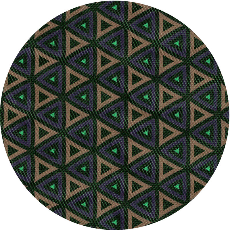 Geometric Indoor Rug, Round 7'