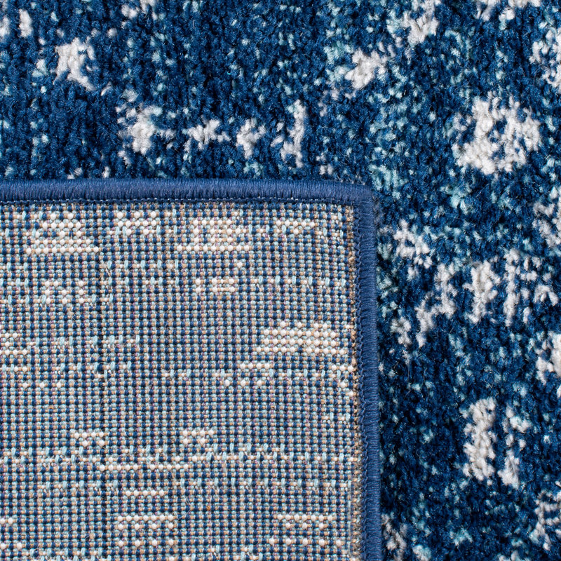 Tapis bleu / ivoire Peabody Southwestern, Rectangle 4 pi x 6 pi