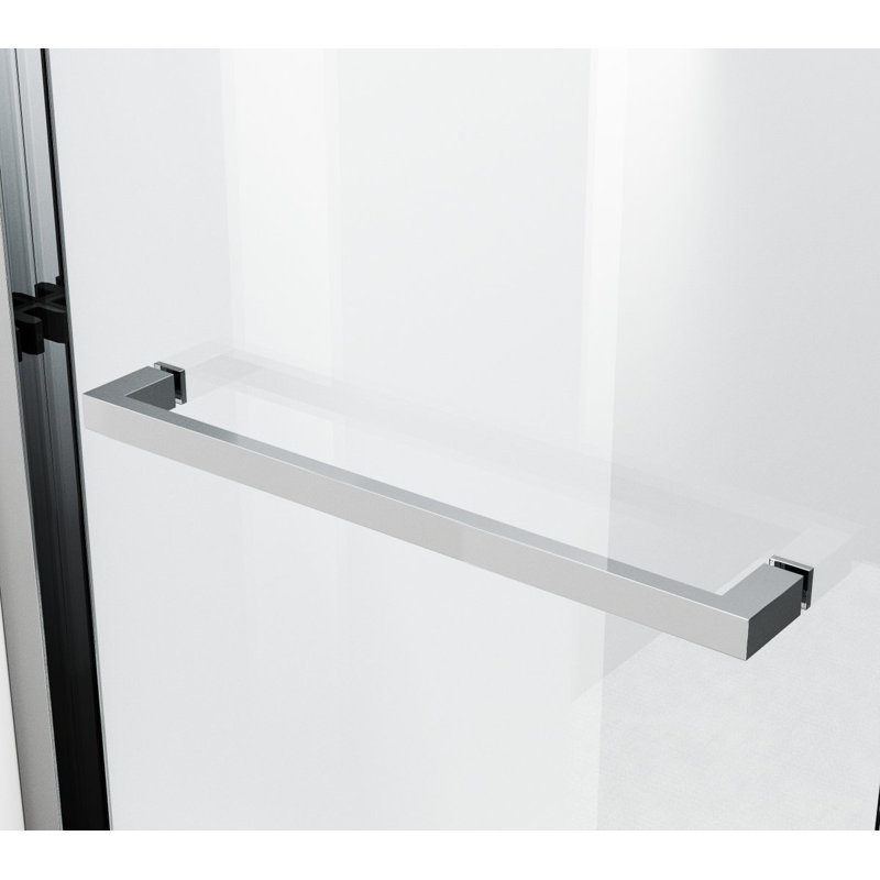 54.33" - 60" W x 60" H Double Sliding Semi-Frameless Tub Door, Chrome
