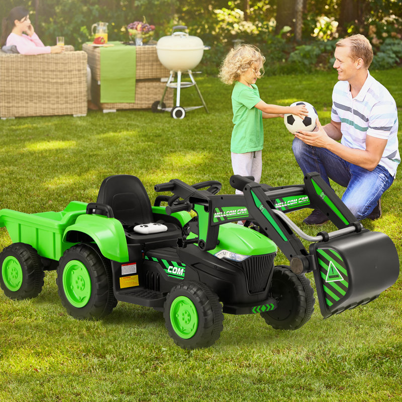 Green 12-Volt Kids Ride-On Tractor with Remote Control