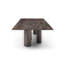 Table de salle à manger 108 po en marbre et acier inoxydable brun et noir-502715652