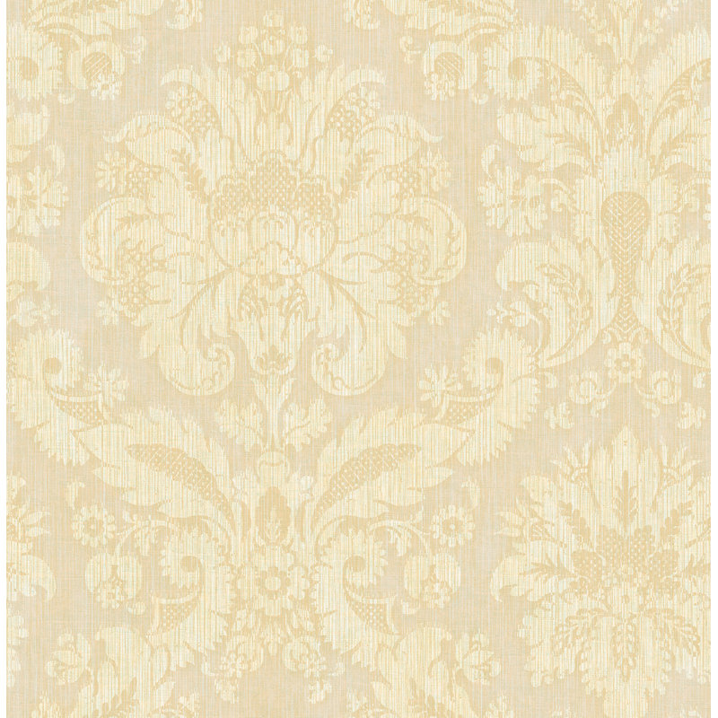 Papier peint damassé non encombré Designs Buttercream Paula, Crème au beurre