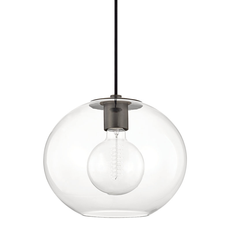 Margot 1 Light Pendant, 10.5" H x 12.25" W x 12.25" D, Old Bronze