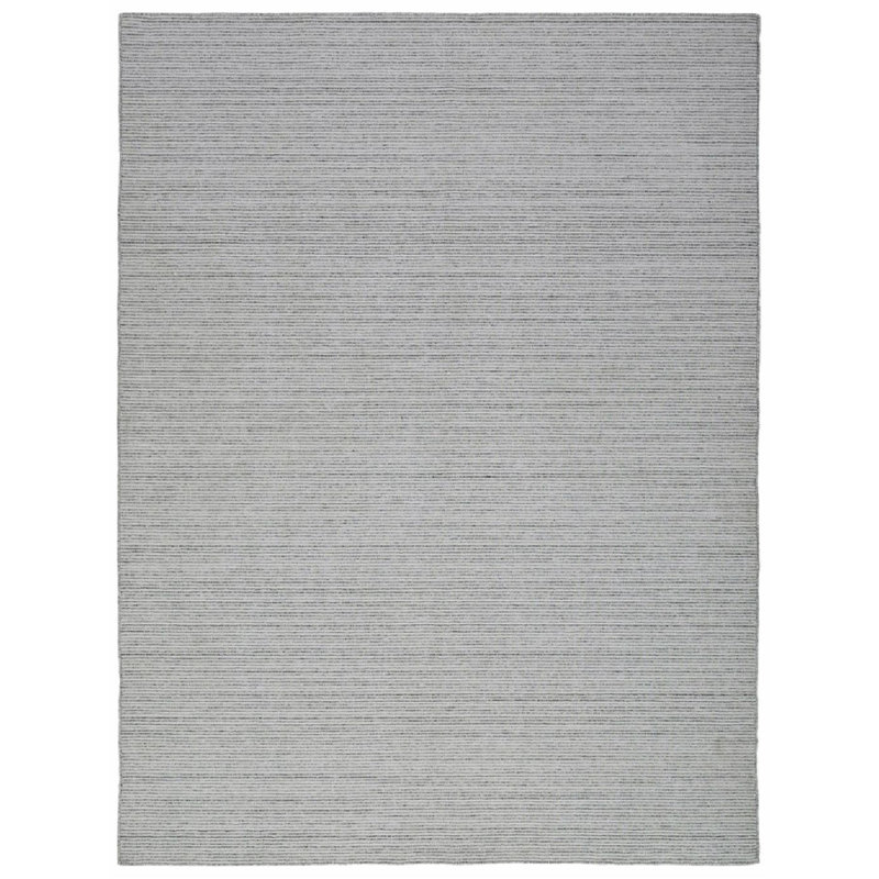 Rava Hand Loomed Striped Area Rug in Silver/Gray, Rectangle 10' x 14'