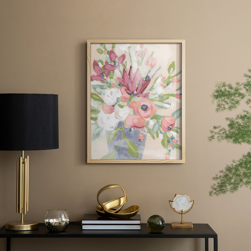 Blush Array II Framed Print - Solid Wood, 11" H x 9" W