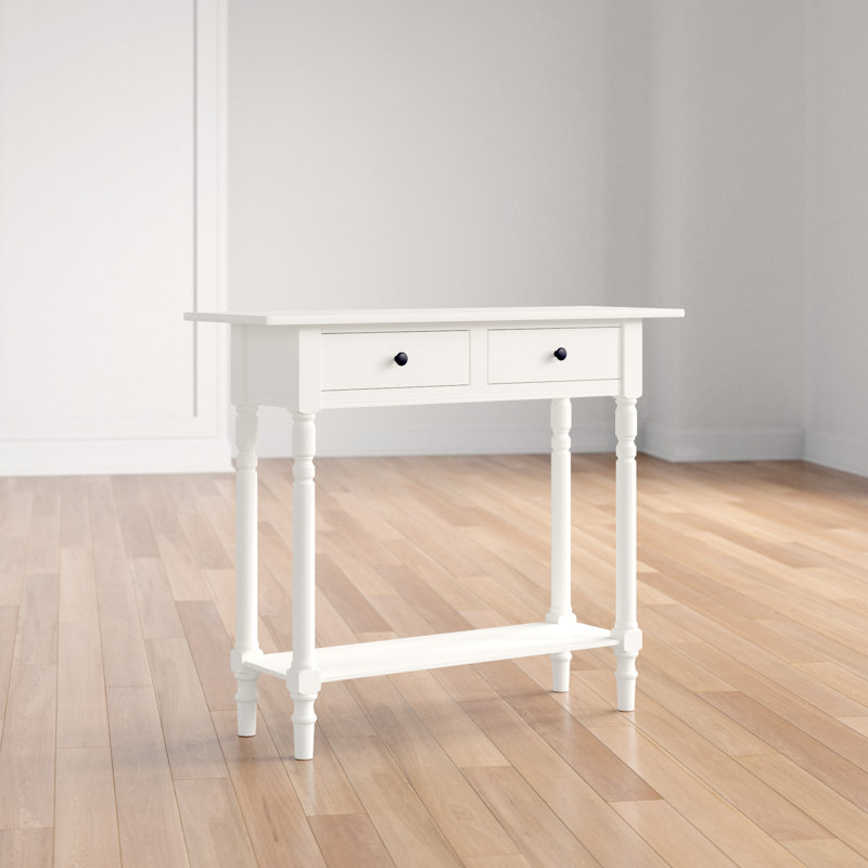Brookshire 239.22cm Solid Wood Console Table, Distressed Cream